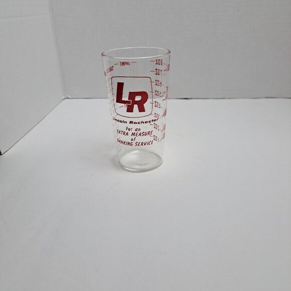 Vintage Advertising Measuring Glass Lincoln Rochester Bank Collectible Promo - Picture 3 of 13